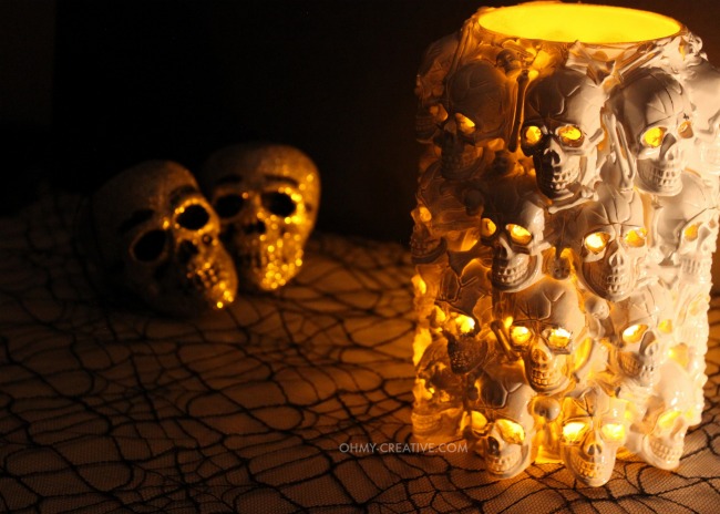 DIY Boneyard Lantern - a Pottery Barn knockoff for Halloween  |  OHMY-CREATIVE.COM