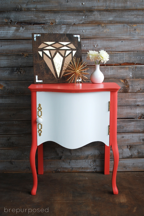 Coral Repainted Table using Country Chic Paint