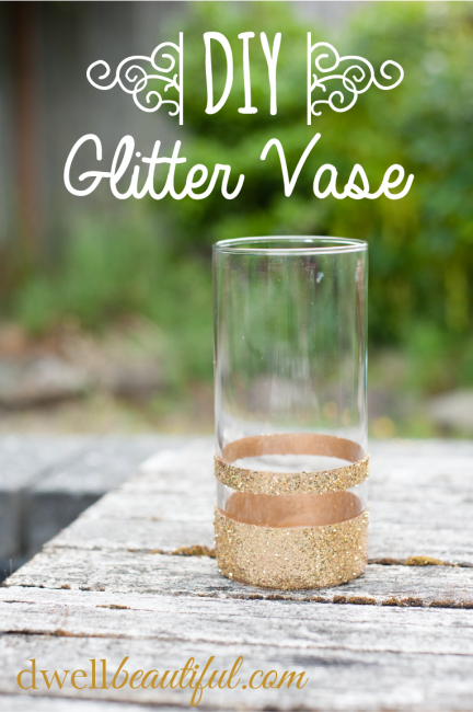 This is a great easy craft for a DIY Glitter Vase that can store wine corks, or become a beautiful new vase for flowers!
