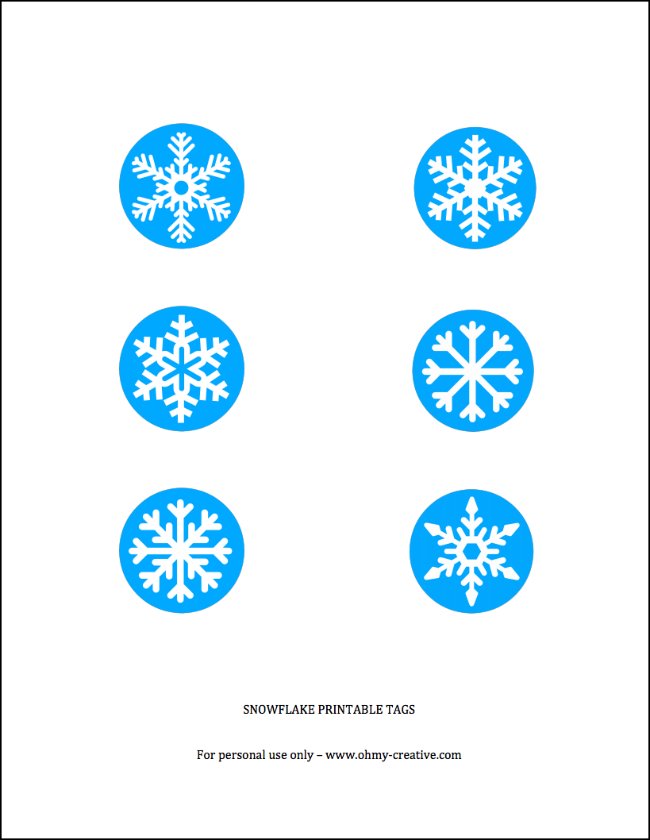 Free Printable Snowflake Tag | OHMY-CREATIVE.COM