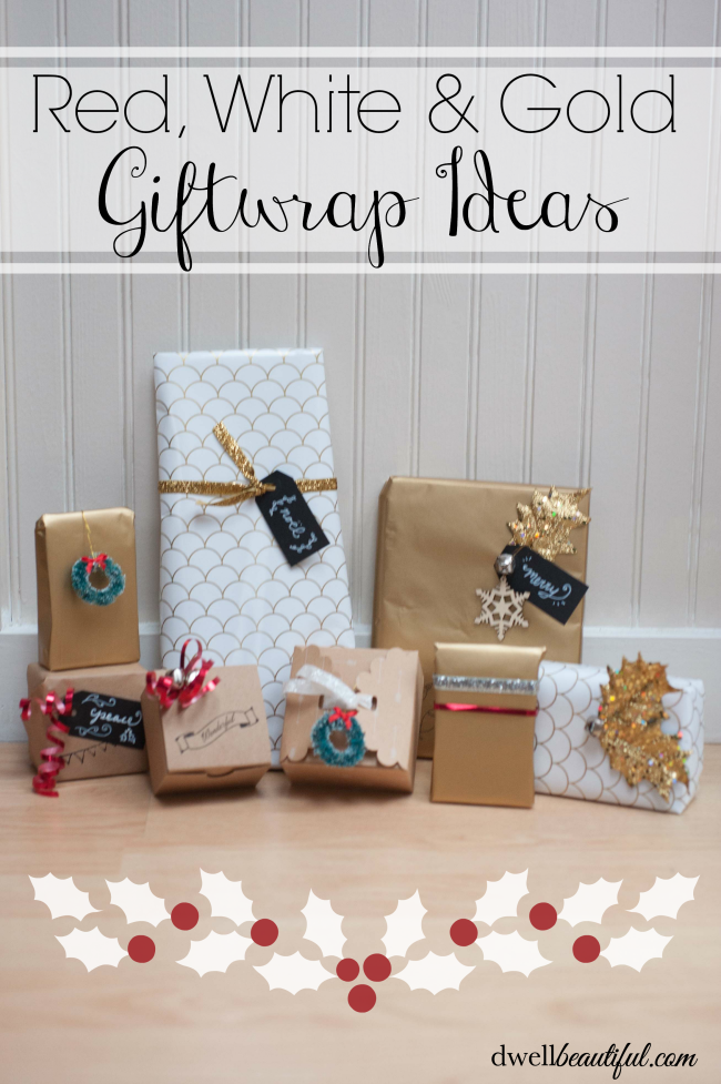 Red, White and Gold Gift Wrapping Ideas