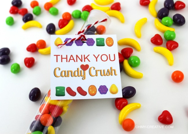 Candy Crush Thank You Party Favor Printable Tag | OHMY-CREATIVE.COM