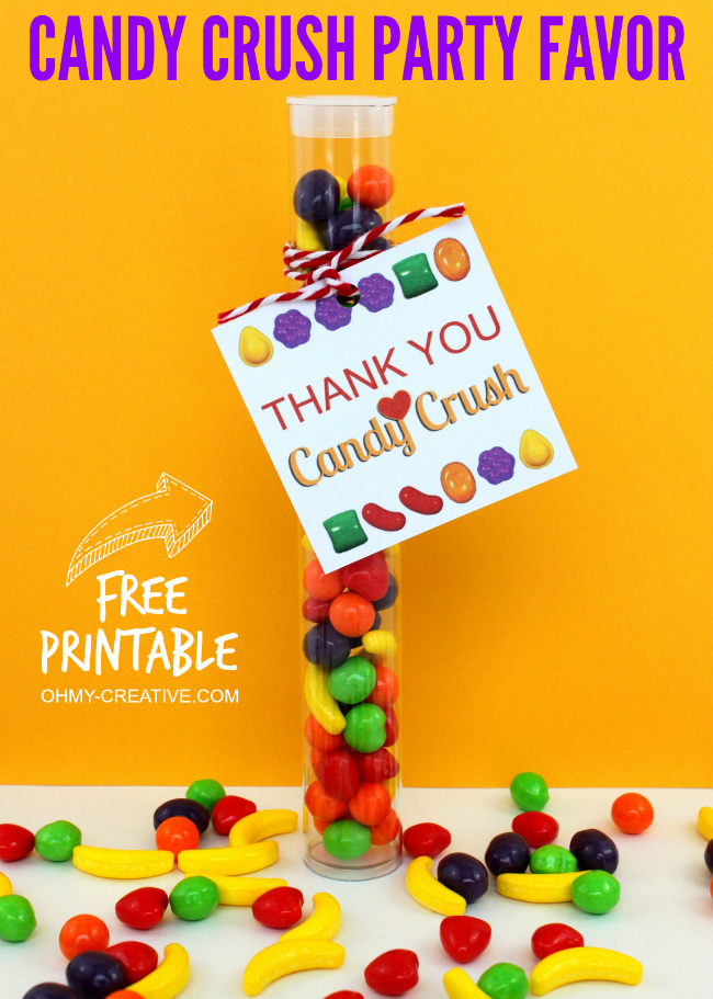 Thank You Candy Crush Party Favor Free Printable Tag | OHMY-CREATIVE.COM