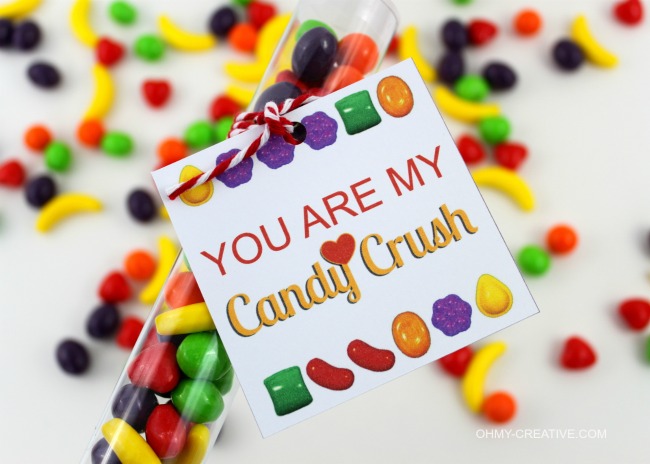 You Are My Candy Crush Free Printable Valentine Gift Idea and Tag | OHMY-CREATIVE.COM 