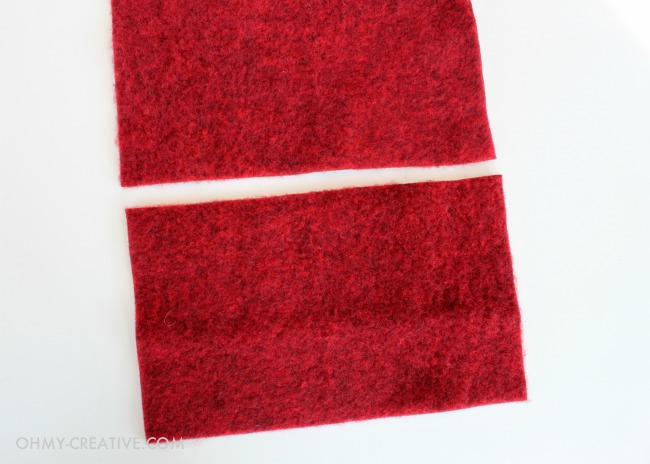 Red wool fabric for making Wool Heart Fingerless Gloves - Perfect for Valentine's Day | OHMY-CREATIVE.COM