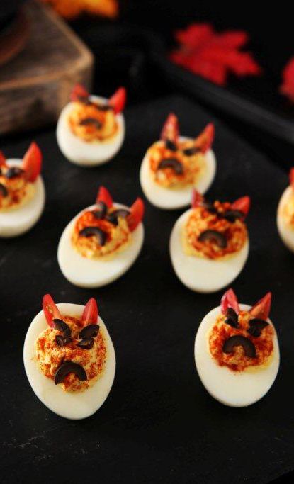 Devil Halloween Deviled Eggs