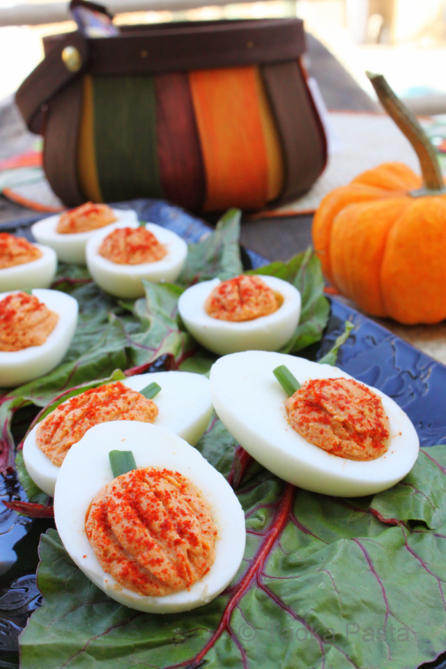 Halloween Pumpkin Deviled Eggs