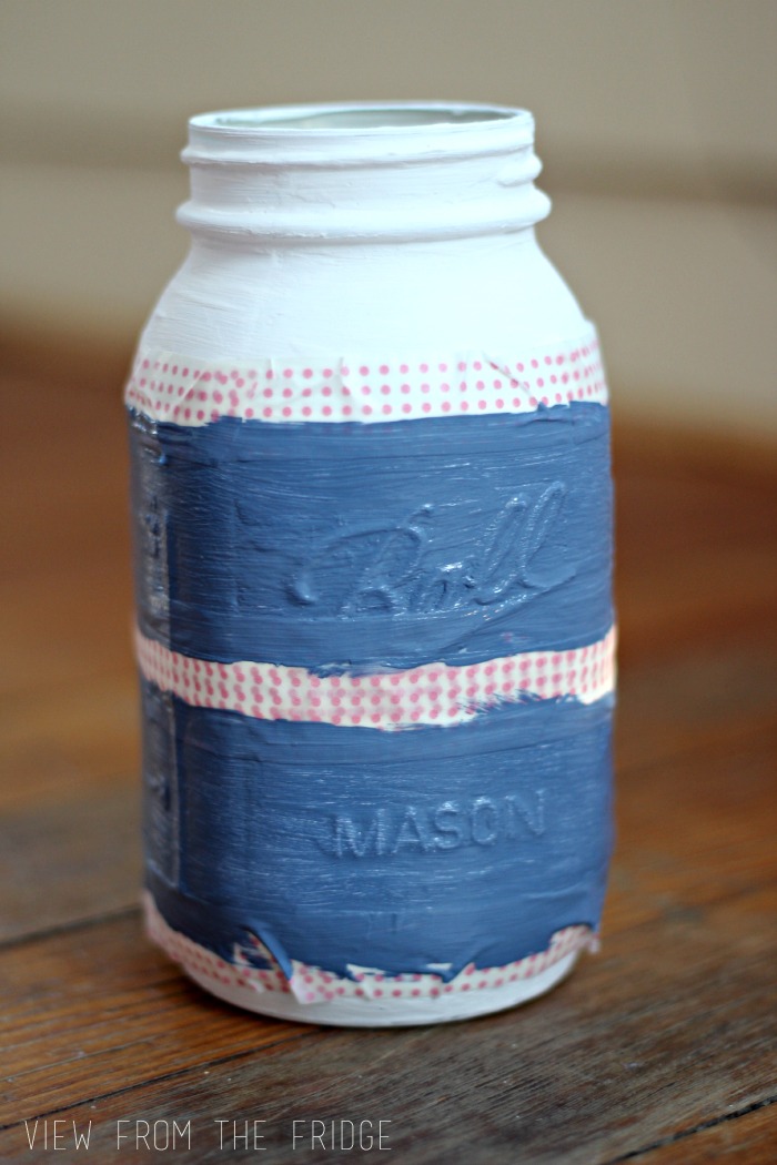 Preppy Distressed Mason Jar Vase | Oh My! Creative