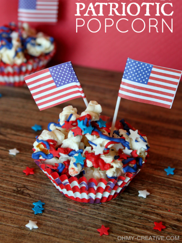 Fourth of July Popcorn Cups Dessert