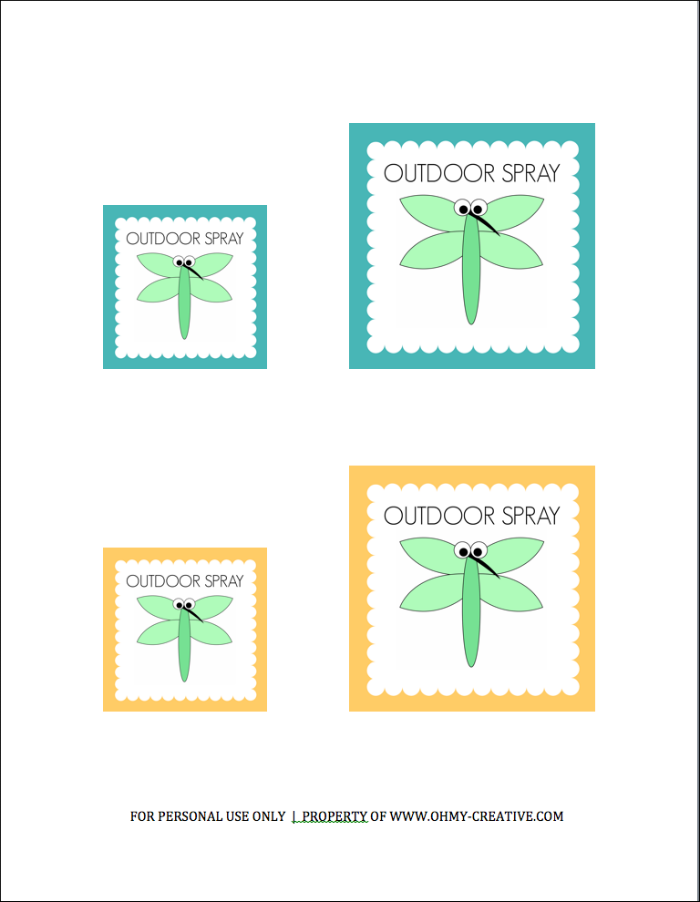 Free Printable Outdoor Spray Label for Chemical Free Outdoor Spray  |  OHMY-CREATIVE.COM