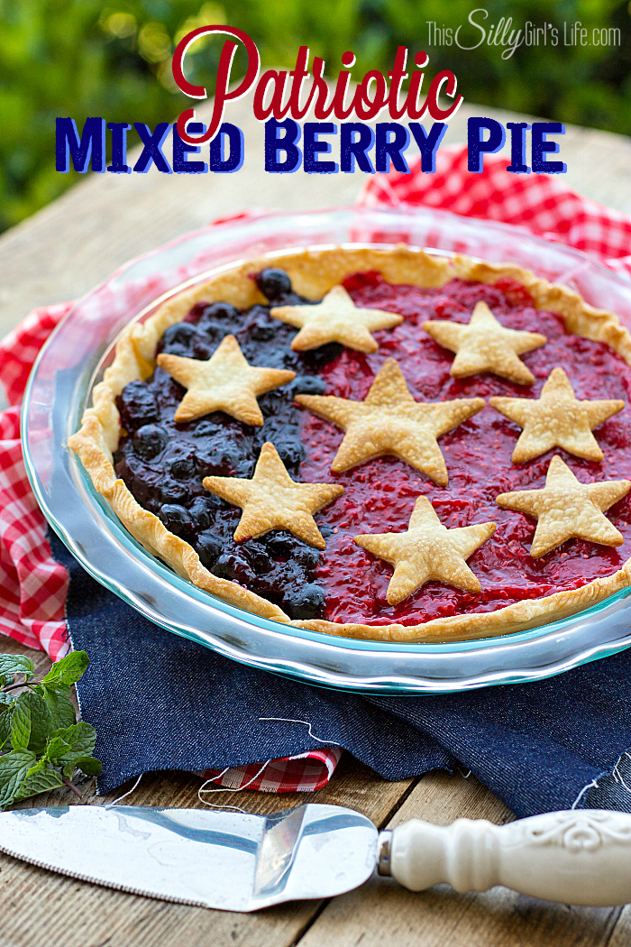 Patriotic Mixed Berry Pie from This Silly Girls Life