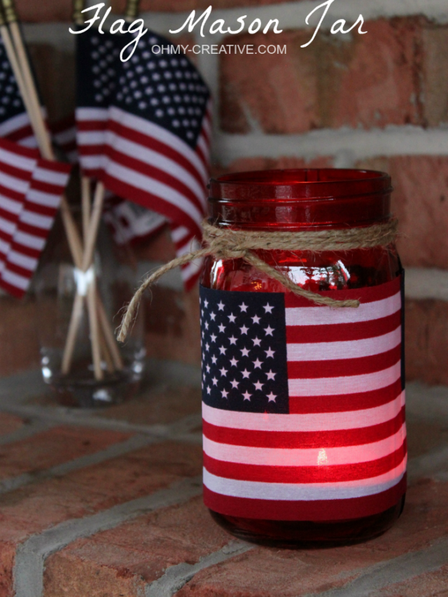 American Flag DIY Mason Jar Craft