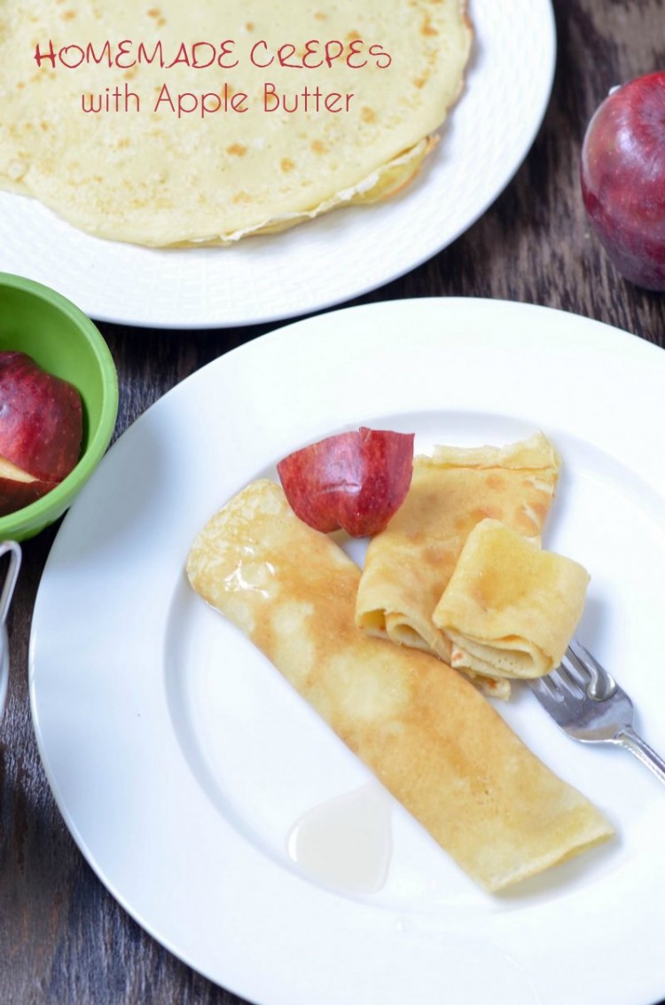 Homemade Crepes with Apple Butter breakfast recipes for kids