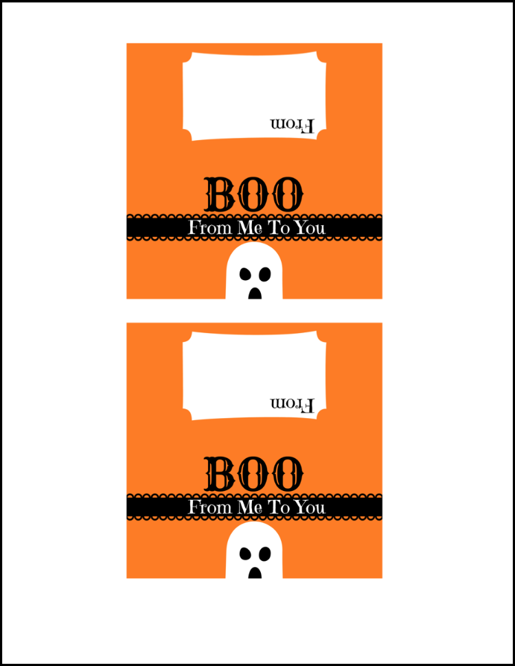 Boo From me to You Free Printable Bag Topper for Chocolate Marshmallow Ghost Treats | OHMY-CREATIVE.COM 
