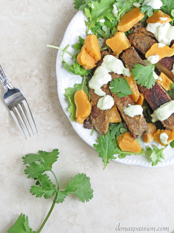 Vegetarian sweet potato gnocchi with portobello and kale are perfect for meatless Mondays or any day of the week. Packed with all veggies like kale, portobello mushroom, sweet potato and avocado. Couple healthy ingredients and you can have yummy dinner in 40 minutes I OhMy-Creative.com
