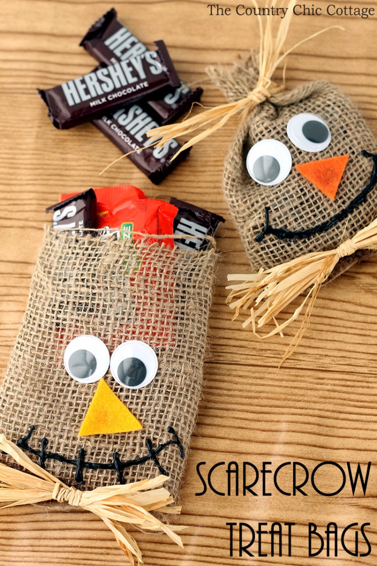 scarecrow treat bags for Halloween
