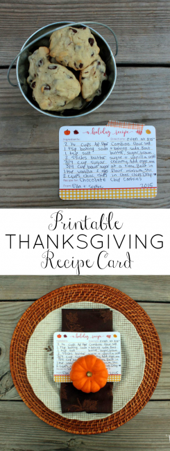 Printable Thanksgiving Recipe Cards - Oh My Creative