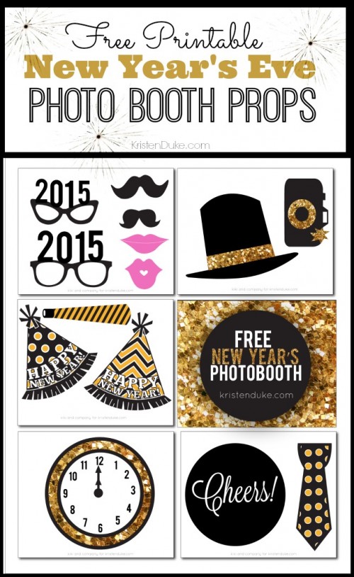 New Year's Eve Photo Booth Printables