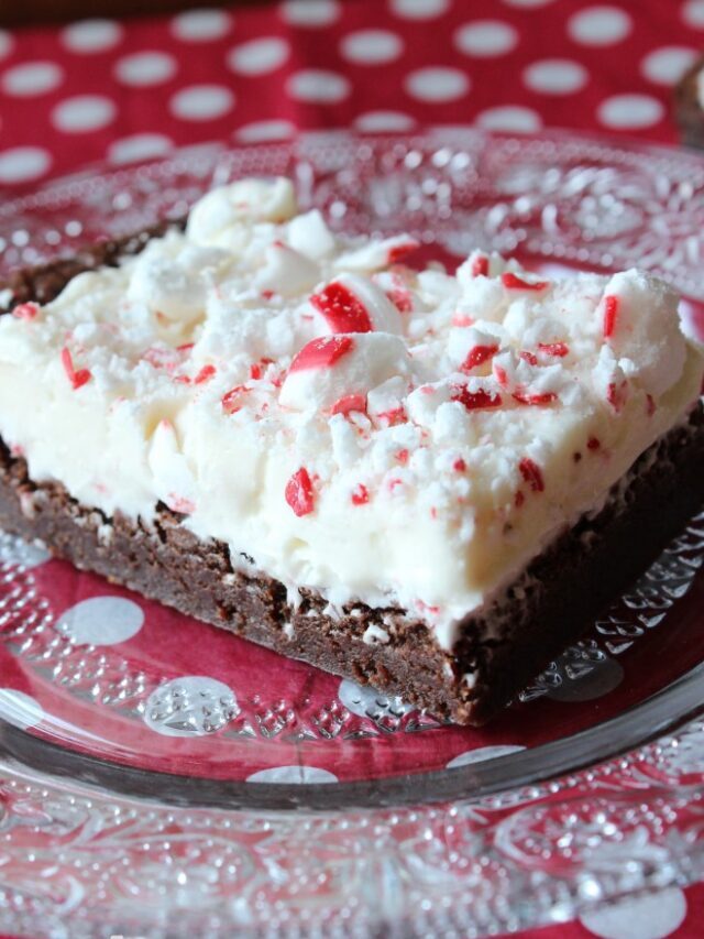 Frosted Peppermint Christmas Brownies