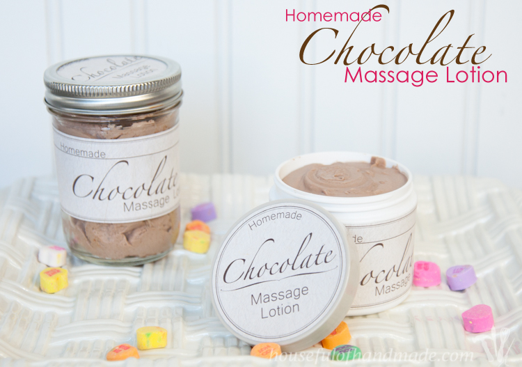 Celebrate Valentine's Day with your sweetheart with homemade chocolate massage lotion. | OHMY-CREATIVE.COM | Chocolate Massage | Chocolate Lotion | Chocolate Body Lotion | Massage Cream | Chocolate Massage Cream | Romantic Gift 