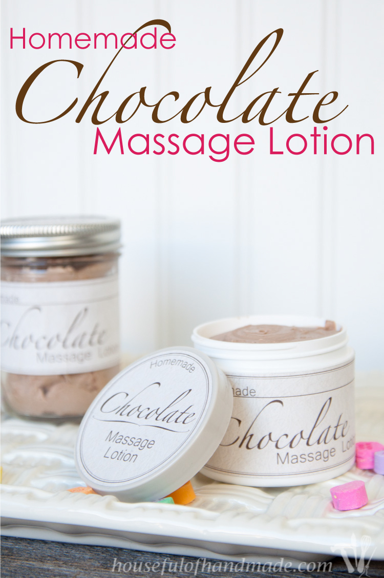 Homemade Chocolate Massage Lotion with Free Printable Labels