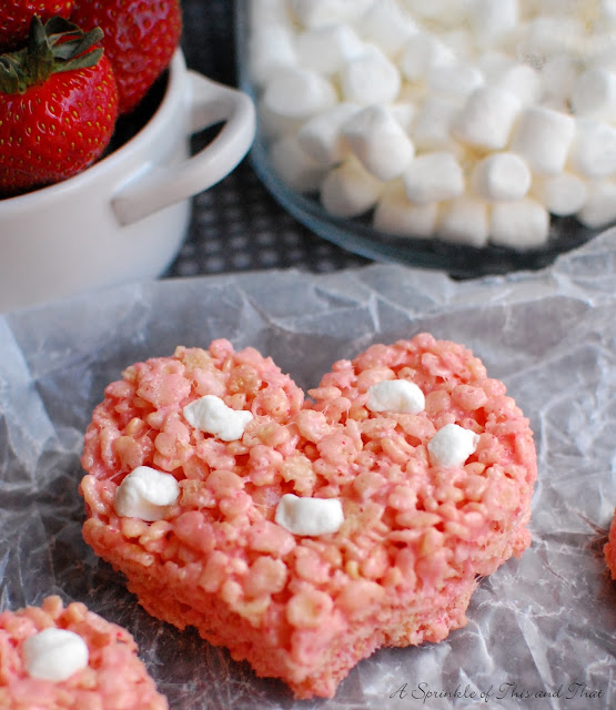Strawberries and Marshmallow Krispy Treats