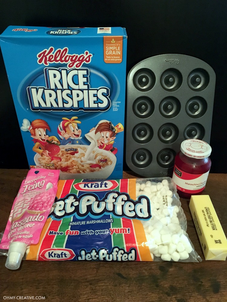 Ingredients for Valentine's Day Recipe For Rice Krispie Treat Sandwiches | OHMY-CREATIVE.COM