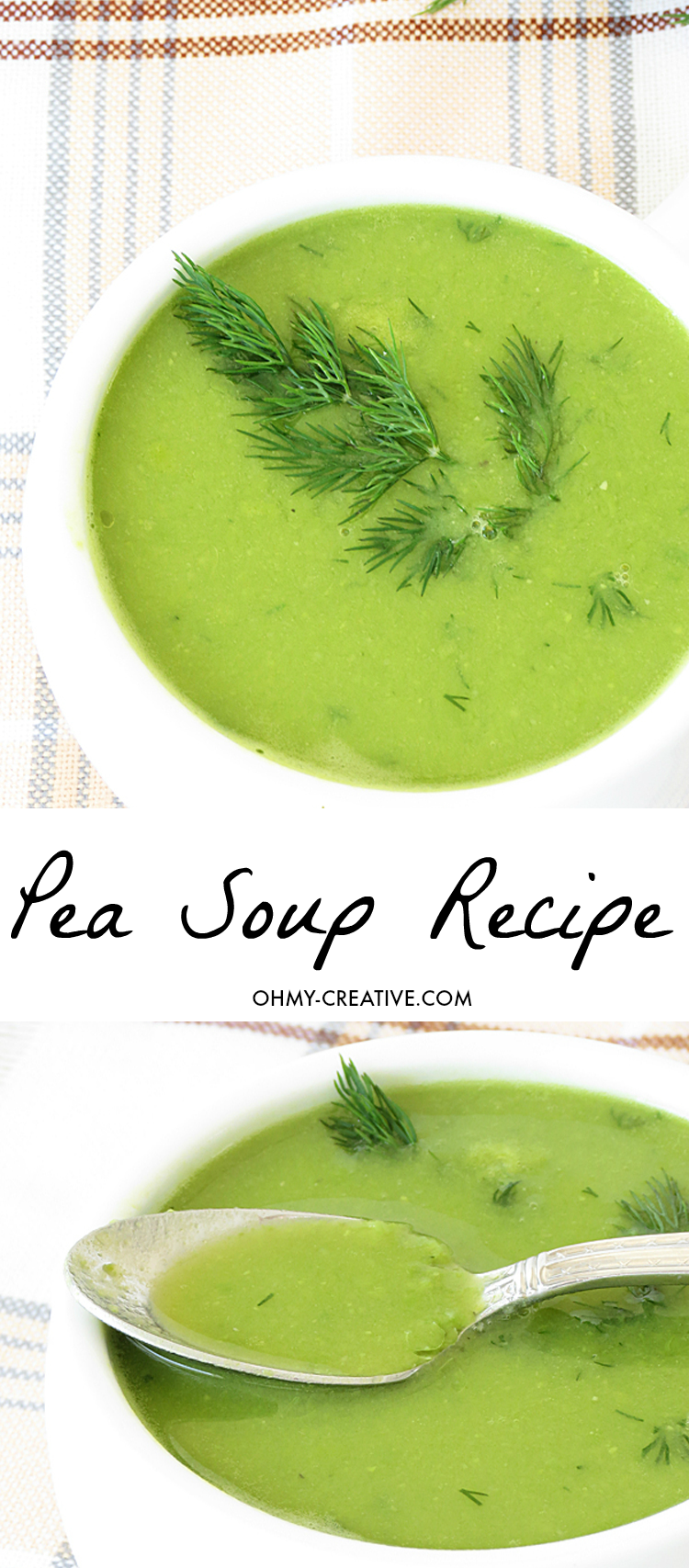 Green Pea Soup Recipe - creamy and simple pea soup made in under 40 minutes! I Ilona's Passion for OHMY-CREATIVE.COM