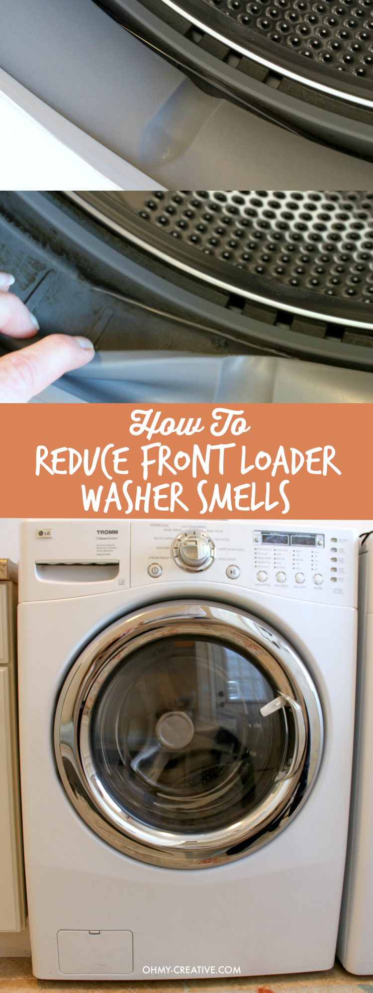 Great washers - awful mildew smell! See my simple tip on How To Reduce Front Loader Washer Smells | OHMY-CREATIVE.COM