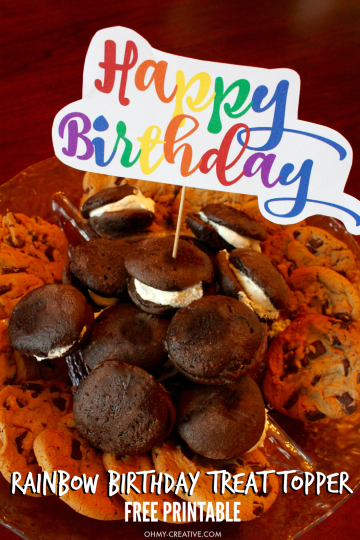 Free Rainbow Happy Birthday Printable - Oh My Creative