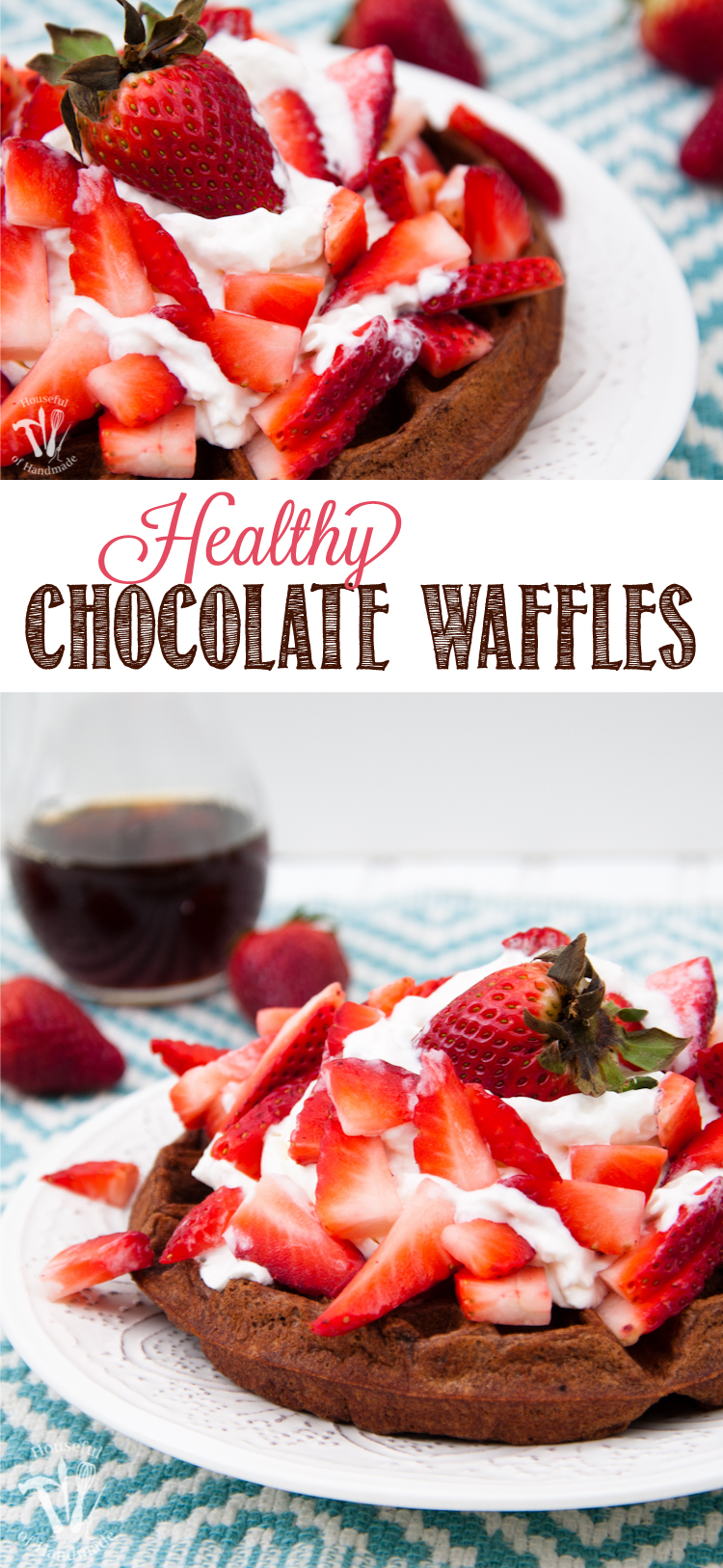 Make breakfast something special with these Healthy Chocolate Waffles. All the chocolatey goodness you love, but with a few secret ingredients to pack them full of nutrition for the whole family. | OHMY-CREATIVE.COM