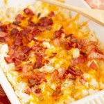 Colby Jack Cheese and Bacon Mashed Potato Casserole - Easy loaded mashed potatoes recipe with Colby-Jack cheese and dill. Perfect for weeknight dinners or parties and easy to prepare! OH-MY CREATIVE.COM