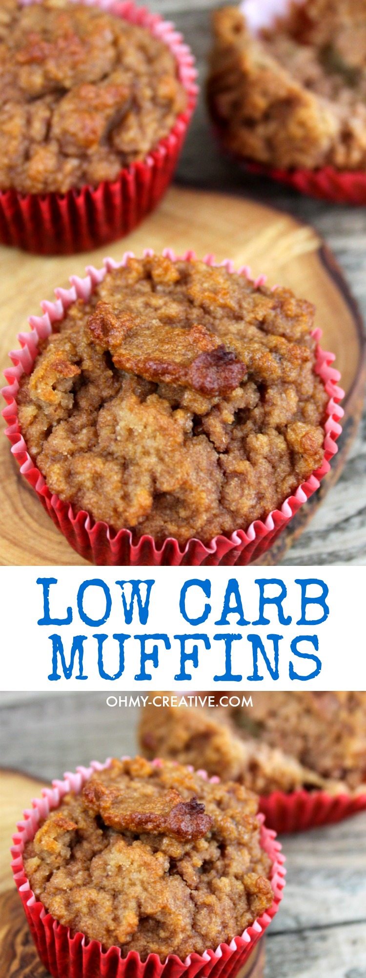 These Low Carb Muffins are delicious - a great no sugar muffin recipe using almond flour. A moist, flavorful gluten free muffin recipe for those following a gluten free diet. Popular Pins by OHMY-CREATIVE.COM