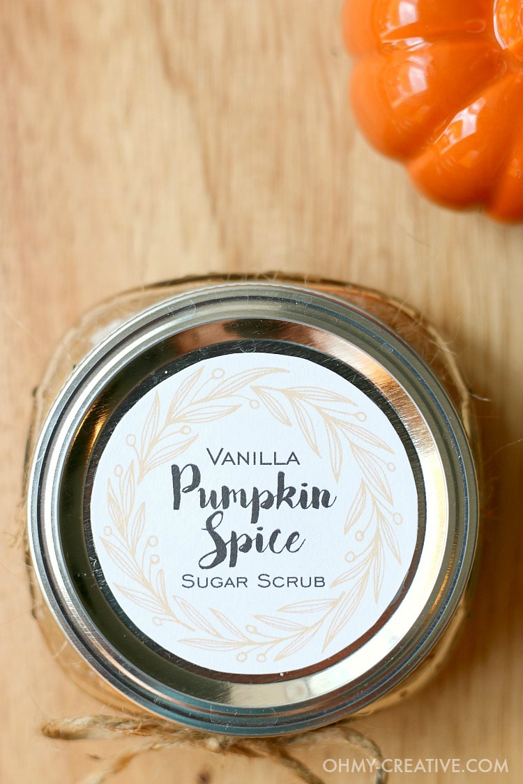 Vanilla Pumpkin Spice Sugar Scrub Free Printable Label