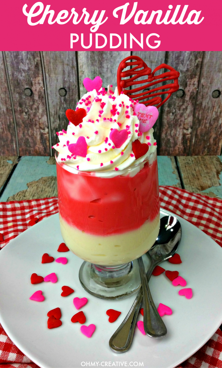 Cherry Vanilla Pudding Valentine’s Day Dessert