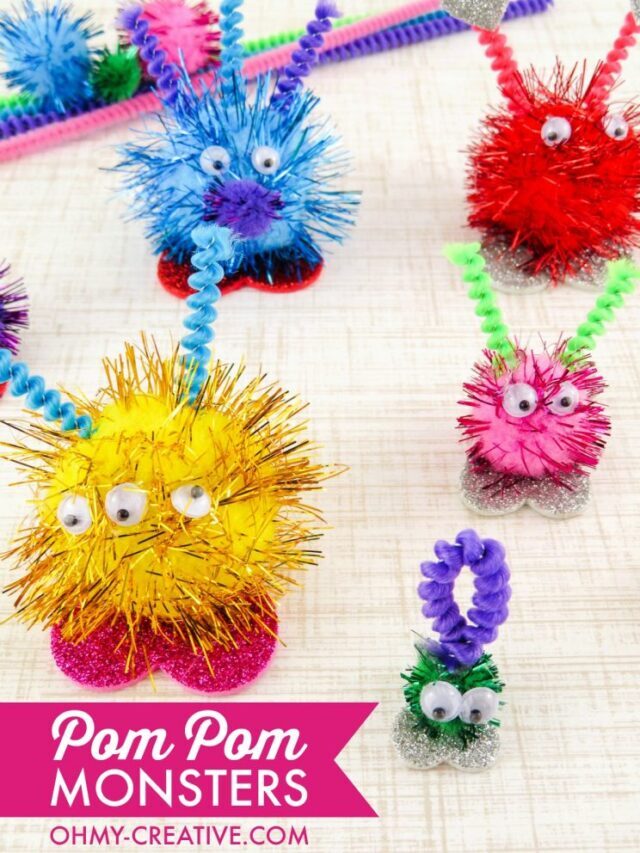 Pom Pom Monsters Valentine Craft