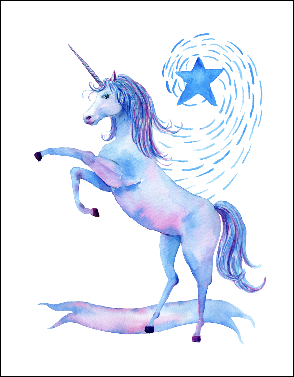Free Printable Watercolor Unicorn Pictures | Unicorn Art | OHMY-CREATIVE.COM | Rainbow Unicorn Artwork | Girls Room Decor | Unicorn Art for Kids | Rainbow Artwork for Kids 