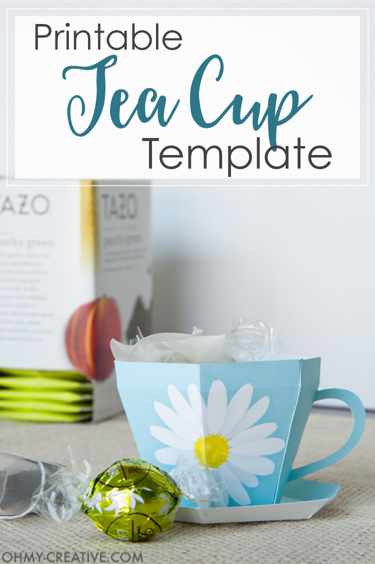 Create the perfect gift for spring with this Tea Cup Template. A tea cup gift for Mother's Day, Easter or Teacher Appreciation. OHMY-CREATIVE.COM | Paper Tea Cup | 3D Tea Cup | Tea Cup Gift | Spring Gift Ideas | Paper Tea Cup Template | Mother's Day Gift Idea | Teacher Appreciation Gift | Bridal Shower Favor