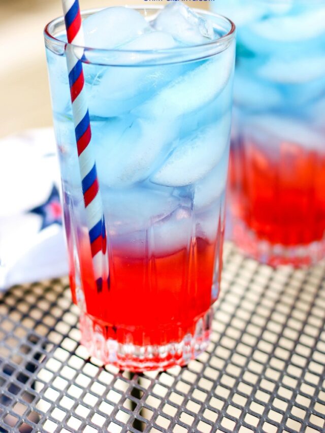 Layered Red, White & Blue Mocktail Drink