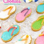How to make Nutter Butter Flip Flop Cookies | Summer Desserts | Beach Party Cookies | Beach Theme Party Desserts | Pool Party Desserts | Nutter Butter Cookies | Luau Party | Easy Flip Flop Cookies | Sweets