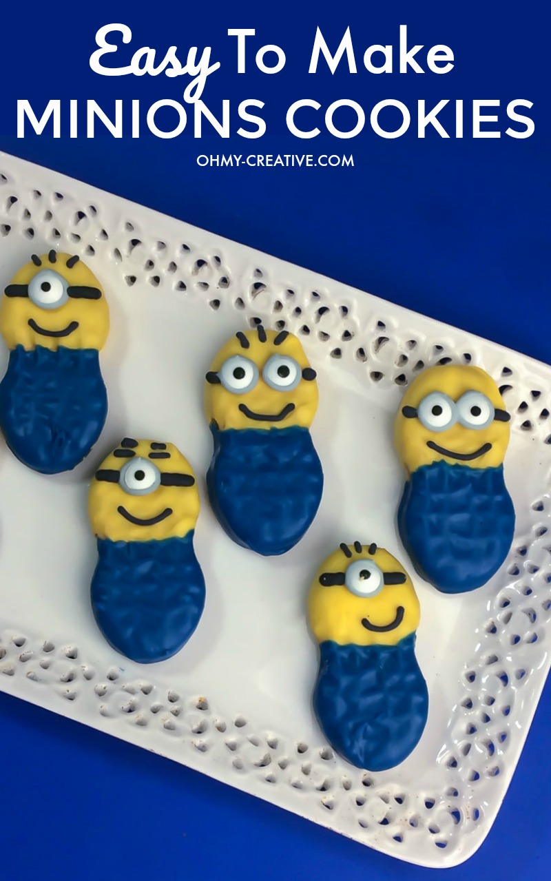 How to make Minions Cookies | OHMY-CREATIVE.COM | Minion Dessert | Minion Party | How to make Minion goggles | Minion Craft | Nutter Butter Cookies | Despicable Me