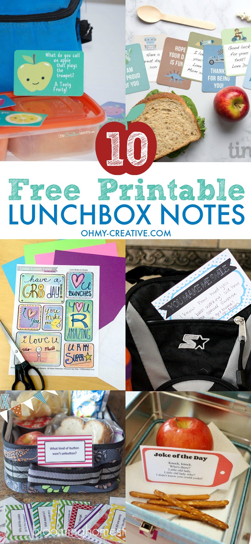 10 Free Printable Lunch Box Notes | OHMY-CREATIVE.COM | School Lunch Printable Notes | Kids Lunches | Lunchbox Notes | Free Kids Printables | Lunch Box Jokes Printables | Back To School Lunch Box Notes | Free Printable Lunchbox Notes