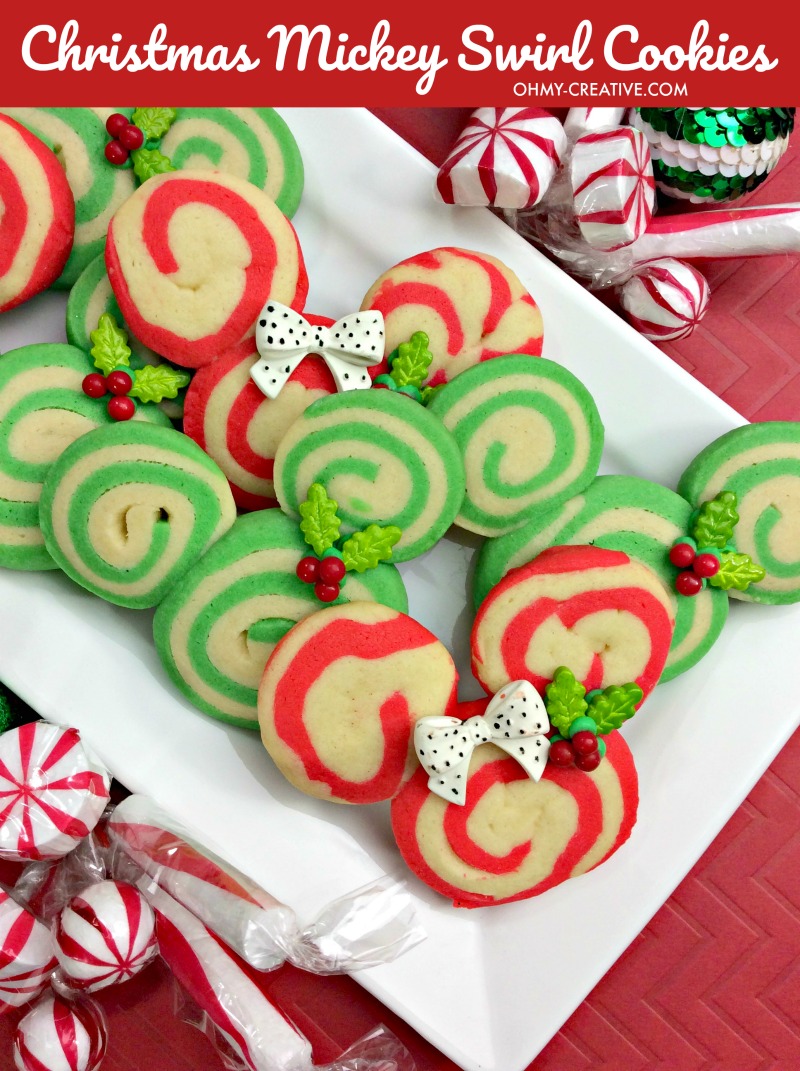 Mickey Christmas Swirl Cookies