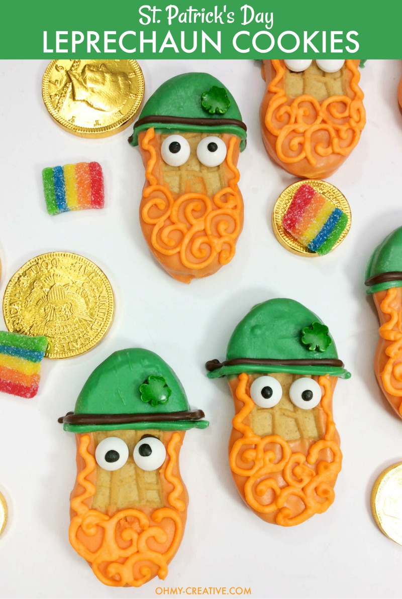 Leprechaun Treats | OHMY-CREATIVE.COM | Leprechaun Cookies | St. Patrick's Day Cookies | St. Patrick's Day Treats | Leprechaun Ideas | Leprechaun For Kids #leprechauncookies #stpatricksday #stpatricksdaydessert #stpatricksdaycookies