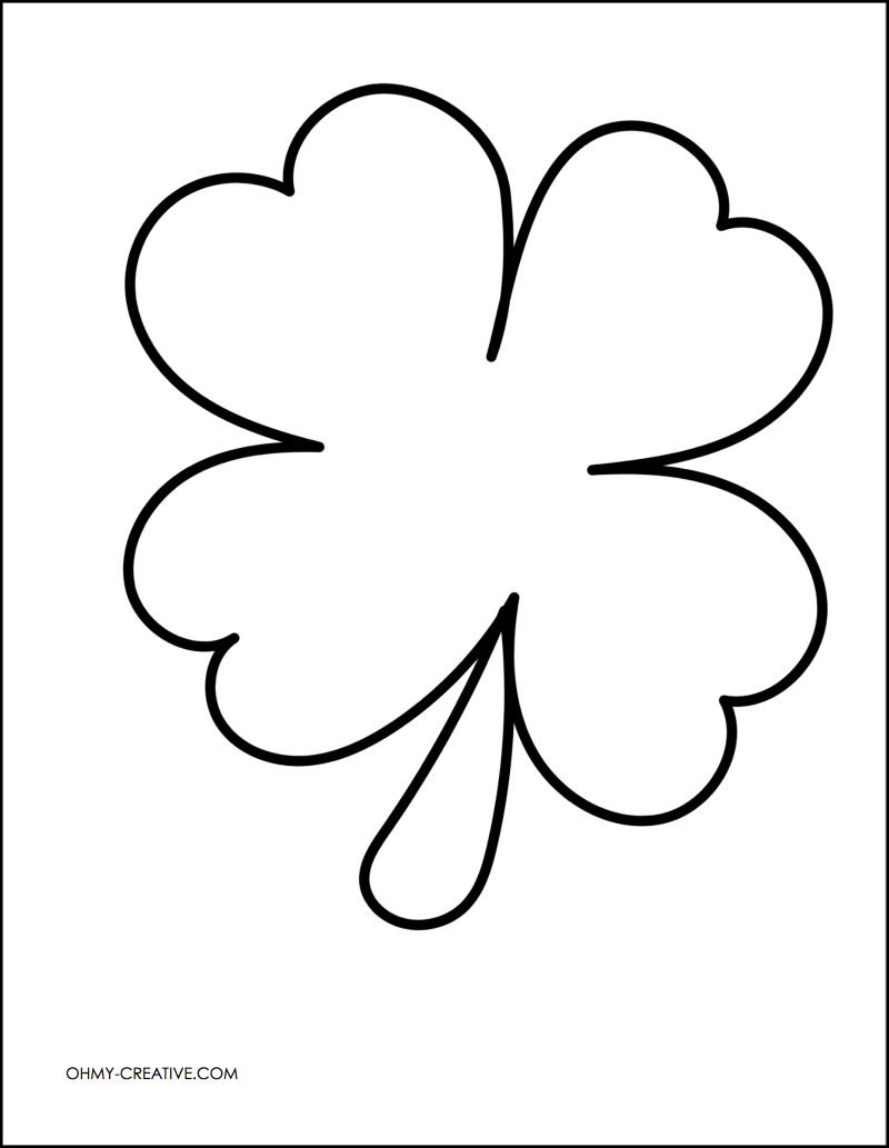 Cut And Paste Shamrock Template Or Coloring Page Oh My Creative