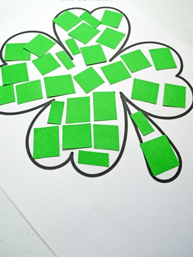 Shamrock Coloring Page Template & Craft