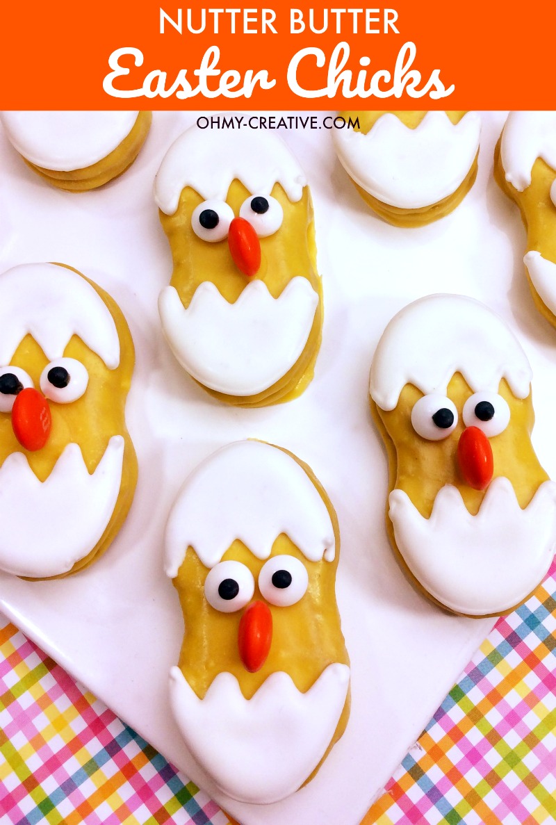 Nutter Butter Easter Chicks Cookies | OHMY-CREATIVE.COM | Easter Treats | Easter Desserts | Baby Chicks | Nutter Butter | Fun Easter Desserts | Easter Desserts Pinterest | #Easter #Easterdesserts #Easterchicks 
