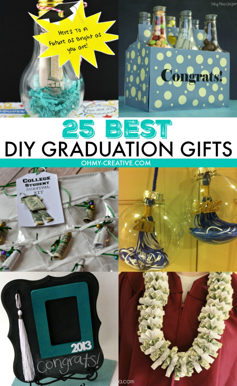 A collage of DIY Graduation Gifts to make.
