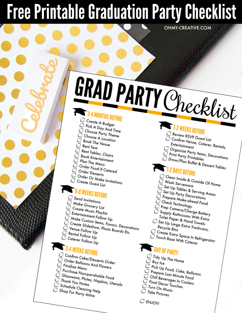 Plan the Perfect Party with a Free Printable Graduation Party Checklist