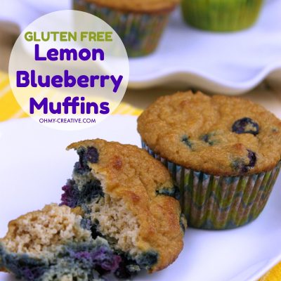 These Gluten Free Almond Flour Blueberry Muffins also have a delicious lemon flavor. A great low carb muffin too! OHMY-CREATIVE.COM | Lemon Blueberry Muffin | Muffin Recipe | #glutenfree #muffinrecipe #blueberrymuffin #almondflourrecipe #lowcarb